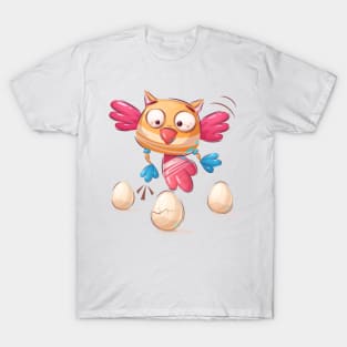 Funny Cute Owl dropping eggs T-Shirt